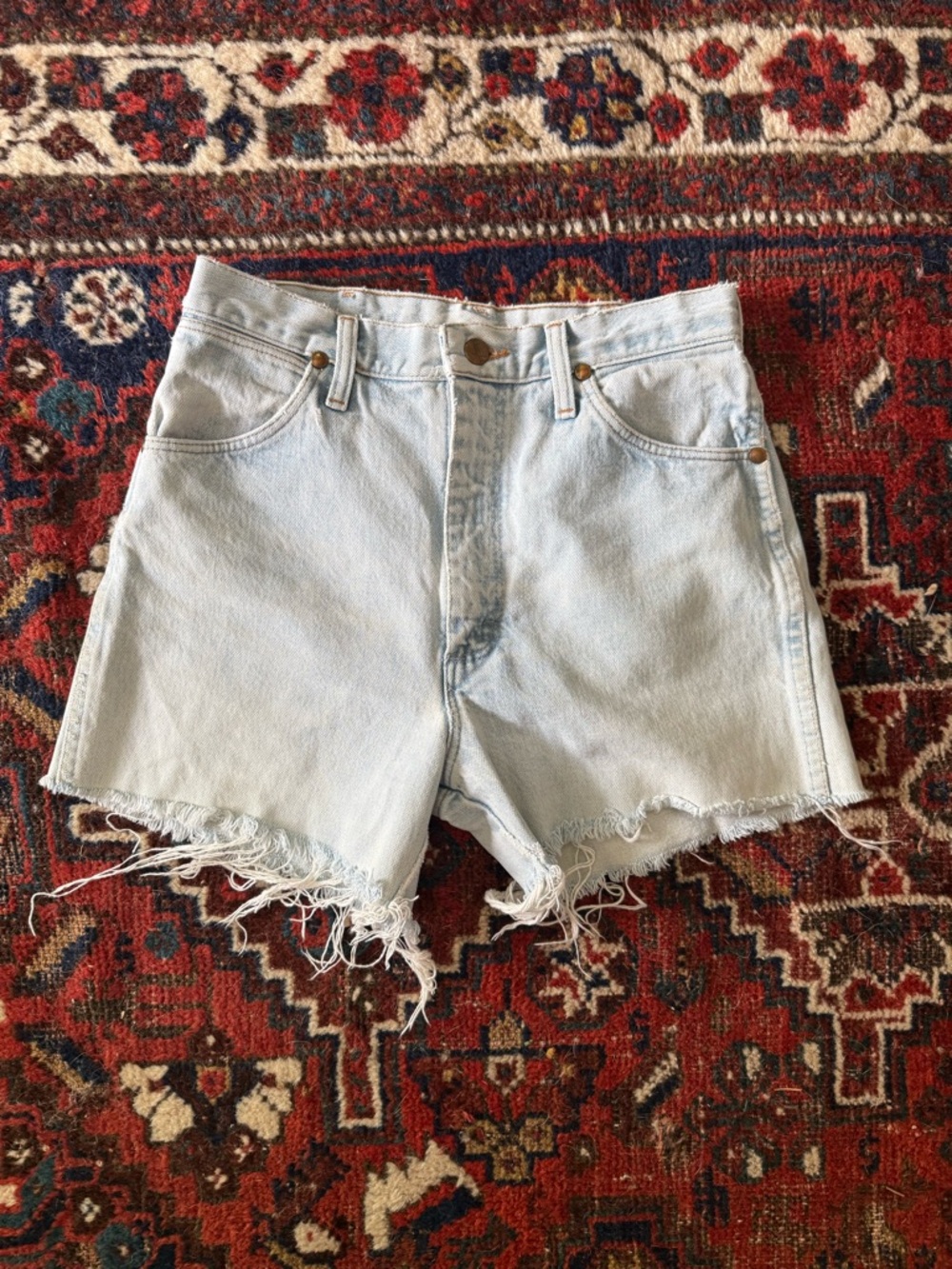 Favorite Vintage High Rise, Cut-off Light Wash Denim Wrangler Shorts, size 26